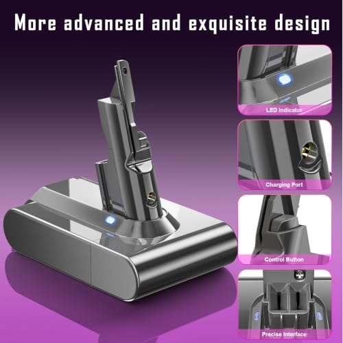 Image of Upgraded 8000mAh V7 Battery Replacement Compatible with Dyson SV11 V7 Animal /Motorhead /Fluffy /Absolute /HEPA /Trigger /Car+Boat Handheld Vacuum Cleaners with 3 Filters (2 Pre + 1 Post)