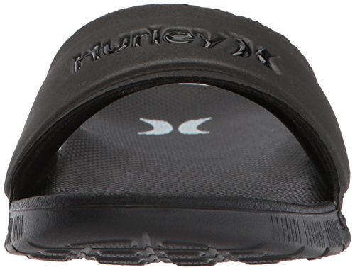 Hurley Women's Fusion Slide Sandal, Black/White, 9 Regular Us #TOP1