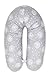 Amilian Cuscino per allattamento con imbottitura, cuscino per dormire sul fianco, 170 cm, con fodera in 100% cotone con chiusura lampo, colore: grigio