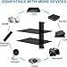 PERLESMITH Floating Wall Mounted Shelf Double AV Shelf with Strengthened Tempered Glasses for DVD Players,Cable Boxes, Games Consoles, TV Accessories - Holds up to 16.5 lbs
