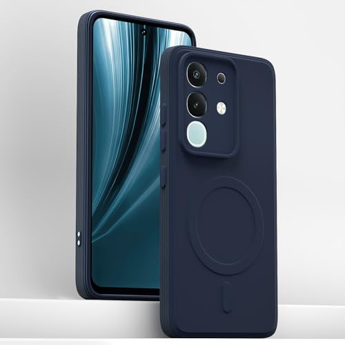 Image of Pikkme Back Cover for Vivo T4x 5G / iQoo Z10x 5G / Vivo Y31 Pro 5G Soft Matte Silicone Mag-Safe Design (Mag-Safe Not Support) Camera Protection | Slim Fit Bumper Cover (Blue)