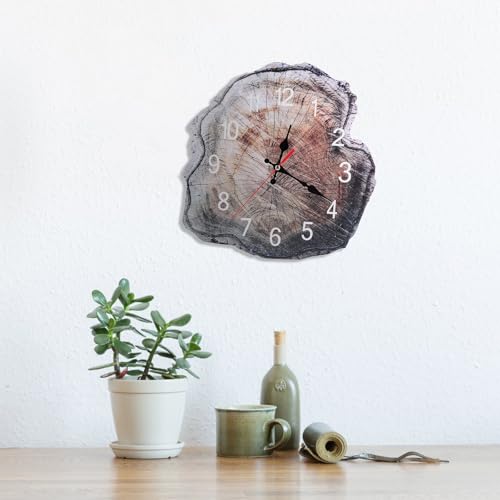 Horloge murale en bois silencieuse design moderne à pile