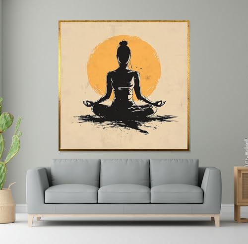 Tableau sur toile méditation yoga impression moderne 70x70 cm
