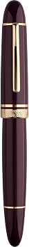 erofa Majohn P140 Fountain Pen NO.8 Medium Nib, Brass Piston System Large Capacity Purple Acrylic Writing Pen with Box