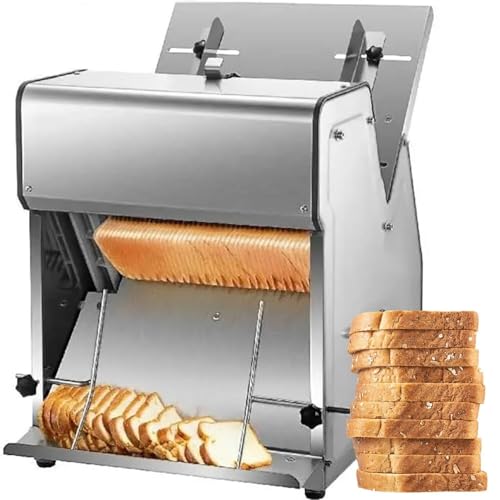 Image of Commercial Bread Slicer, 370W Stainless Steel Electric Bread Cutting Machine, 12mm Blades Electric Bread Cutting Machine, 31PCS Bakery Cutter For Sheet Cutting, For Bakery, Kitchen
