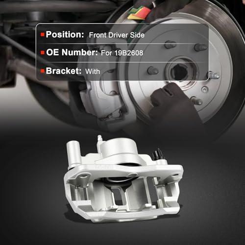 Image of cciyu Front Left Disc Brake Caliper Assembly w /Bracket 19B2608 | For Ford,For Mazda - For 626 1993-2002,For MX-6 1993-1997,For Probe 1993-1997,For Protege 1999-2003,For Protege5 2002-2003