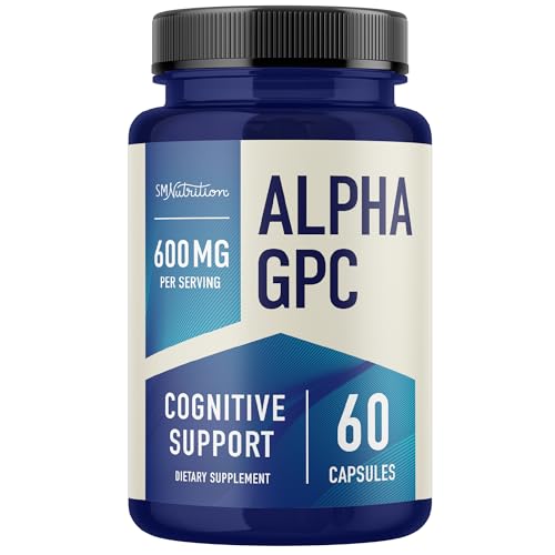 Alpha GPC Choline 600MG (60 Capsules, 30-Day Supply) Nootropic Brain Supplement for Focus, Memory, Motivation, Mood & Energy Support* - with BioPerine - Vegetarian, Gluten-Free, 3rd-Party Tested