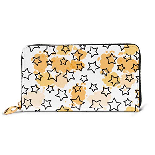 Preisvergleich Produktbild JHGFG Mode Handtasche Reißverschluss Brieftasche Muster Abstrakt Stern Modernes Design Telefon Kupplung Geldbörse Abendkupplung Blockieren Leder Brieftasche Multi Card Organizer