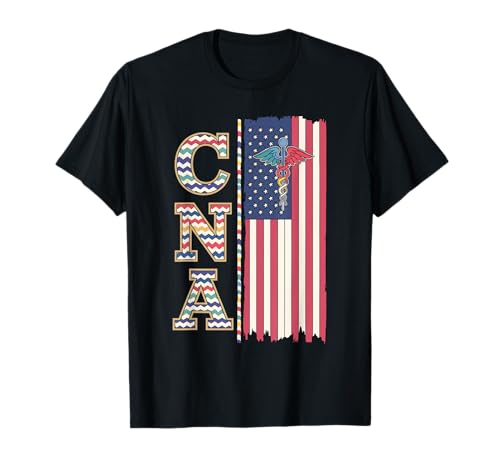Patriotic USA Flag CNA Nursing Certified Nurse Assistant T-Shirt