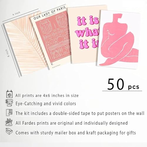 Paper 50Pcs Danish Pastel Wall Collage Kit Aesthetic Pictures, Posters Matisse Wall Art Prints Preppy Room Decor 4"X6" For Teens Girls (Danish Pastal Wall Collage Kit 01)