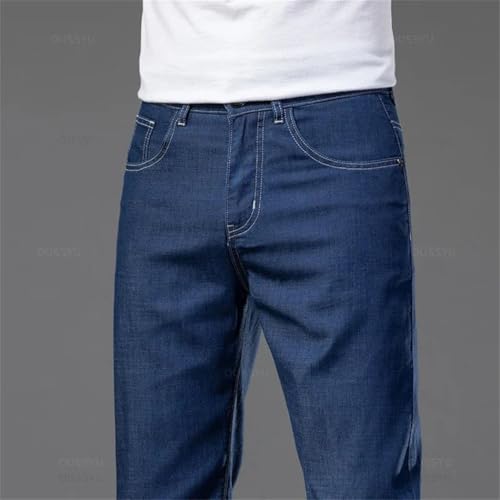 Men's Classic Straight-Leg Jeans with Pockets, Comfortable All-Season Outdoor Pants3