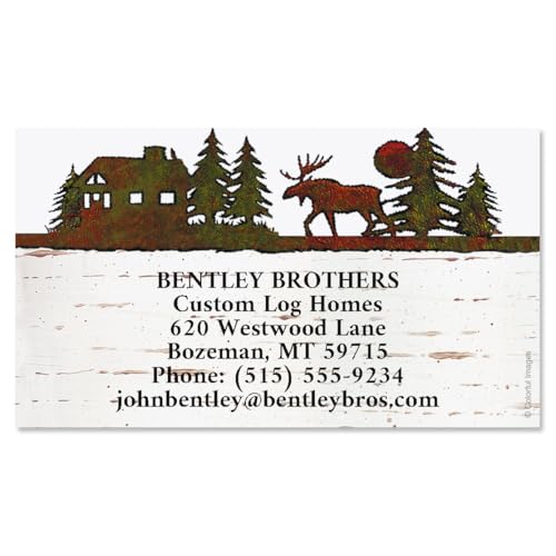 Colorful Images Country Lodge Custom Printed Business Cards - Set