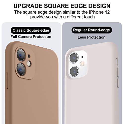 Vooii Compatible With Iphone 11 Case, Upgraded Liquid Silicone With [Square Edges] [Camera Protection] [Soft Anti-Scratch Microfiber Lining] Phone Case For Iphone 11 6.1 Inch - Light Brown #TOP2