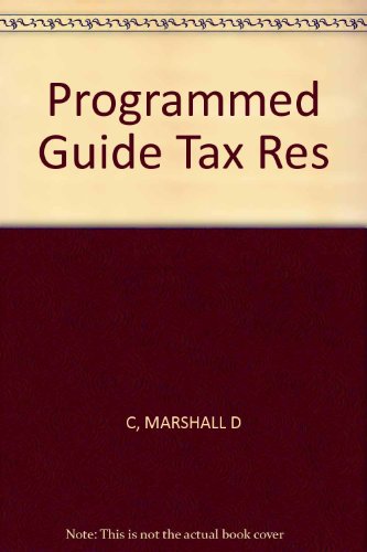 Programmed Guide to Tax Research 0538825464 Book Cover
