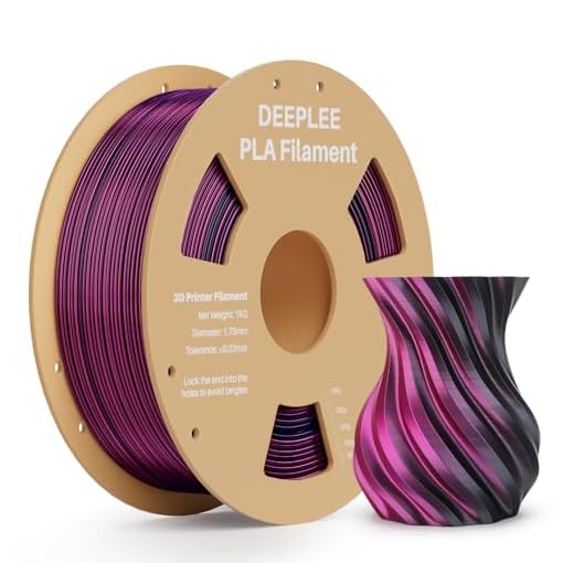 DEEPLEE Silk PLA 3D Printer Filament 1.75mm 1kg, Silk Dual Color Black Red PLA, Dimensional Accuracy +/-0.02mm, Smooth & Shiny Texture, Multi Color 3D Printing Filament