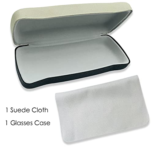 Folaxshoo Hard Clamshell Eye Glasses Case Cute Cat Face Protective Case With Cleaning Cloth Portable Unisex Eyeglass Storage Holder Spectacles Myopia Reading Glasses For Women Men Kids #TOP2