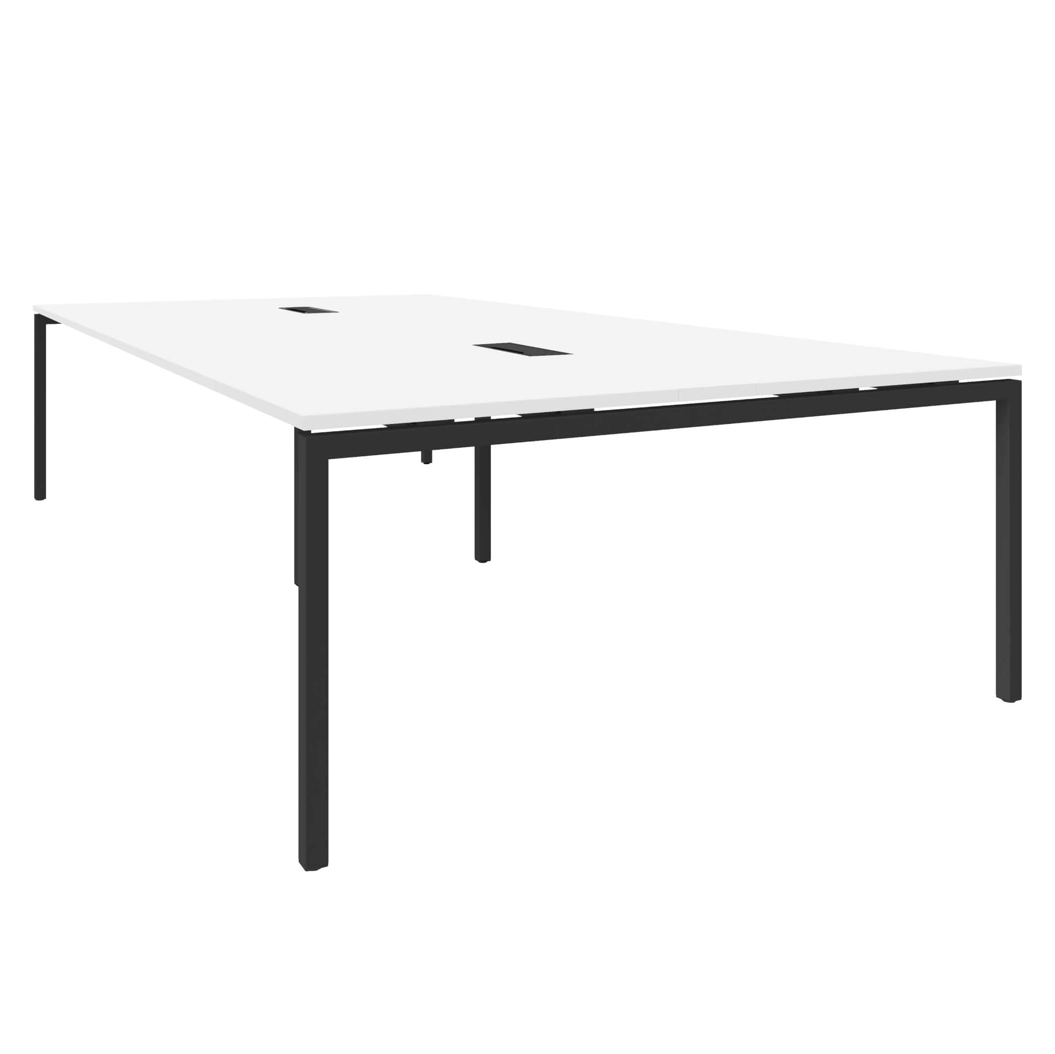 Weber Büroleben GmbH Nova, tavolo da riunione, 320 x 164 cm, bianco, con elettrificazione, colore struttura: antracite