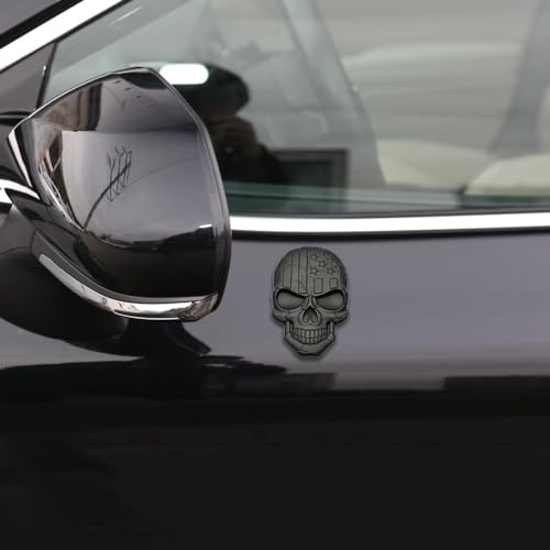 4 calcomanías de calavera 3D y emblemas de esqueleto negro para coche 3