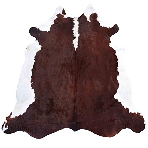 Tapis en peau de vache véritable Patagonia marron et blanc Cod. 595 - 2