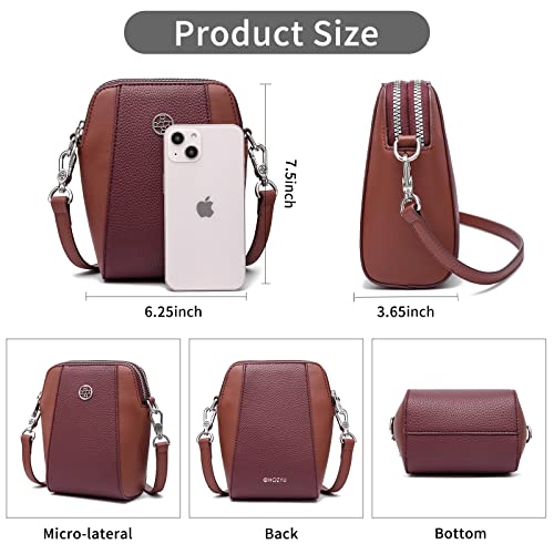 Image of Women's Leather Phone Crossbody Shoulder Bag with Wallet