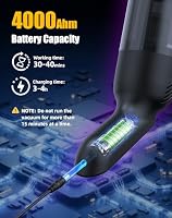 Handheld Vacuum Cordless, Car Vacuum Portable Cordless with 12000PA Strong Suction, Multi-Nozzles & 2 Washable Filters, 0.9lb Lightweight, Mini Hand Vacuum Cleaner for Car, Home, Office, Pet Hair — image 3