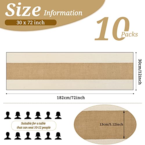 10 Pack Burlap Table Runner 12 X 72 Inch Rustic Table Runner Jute Fabric Vintag Farmhouse Table Decor For Country Wedding Party Picnic Home Dining Table #TOP1