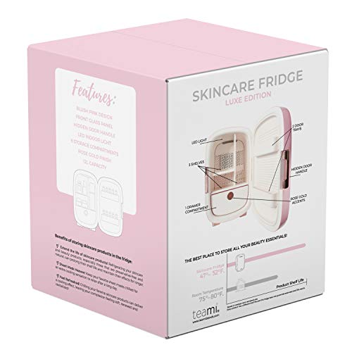 Teami Mini refrigerador rosa 12L para el cuidado de la piel Aum