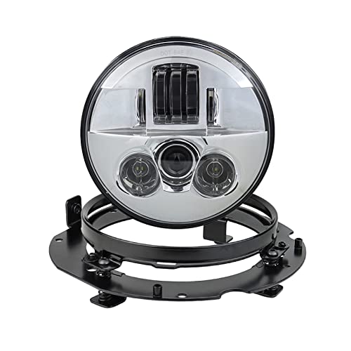 Phare LED 7 Pouces avec Support Antibrouillard Moto pour Voyager Visibilité Optimale