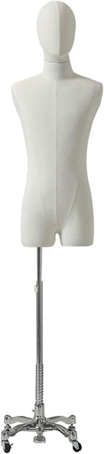 CONGRUI Mannequin Body Tailor Male Model Tailors Dummies Linen Baotou with Removable Casters Manikins