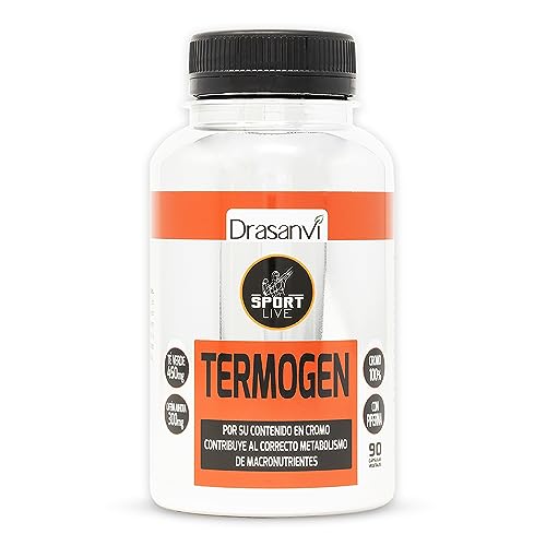 SPORT LIVE TERMOGEN by DRASANVI - Té verde + Garcinia Cambogia + Colina + Piperina - VEGANO - SIN GLUTEN - 90 cápsulas