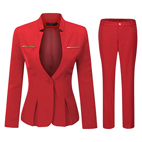 YYNUDA Anzug Set Damen Blazer mit Rock/Hose Slim Fit Hosenanzug Elegant...