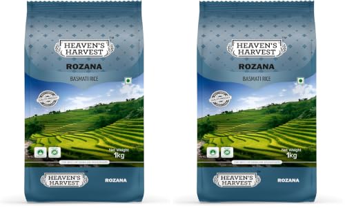 Image of Heaven's Harvest Rozana Basmati Rice | 1 KG (Pack of 2)