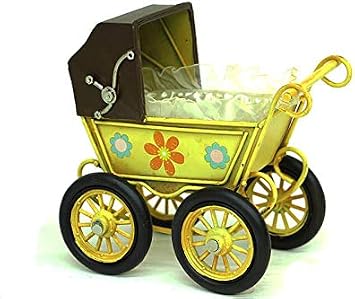 Dekoratif Metal Bebek Arabas  Biblo Vintage Hediyelik
