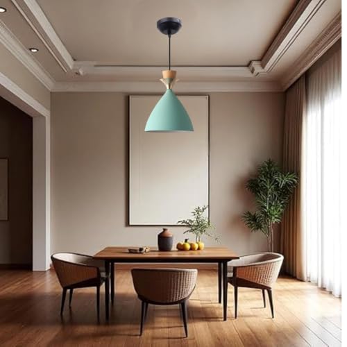 Image of Modern Aqua Blue Dome Hanging Pendant Light for Ceiling, Aluminium, Antique Decor, E-27 Holder, (Bulb is not Included) Pack of 2