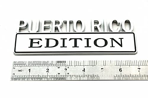 Image of 2Pc Set Puerto RICO Edition Truck Emblem Flag Decal 3D Exterior Badge Sticker Car Truck Decal Replacement for Cars, Trucks, Motorcycles, Boats & Laptops(Silver Black