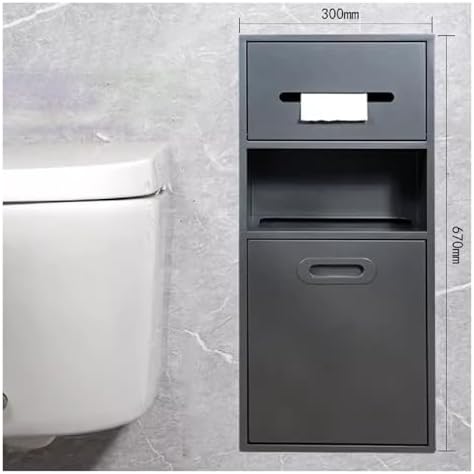 Space-Saving Recessed Bathroom Storage Cabinet with Door & Toilet Paper Holder – Modern Design for Hotels & Homes, Efficient Organization & Stylish Décor