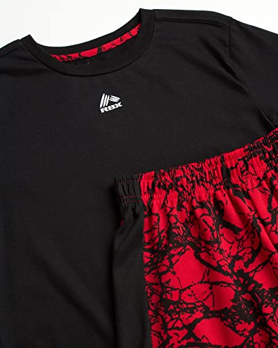 Image of RBX Boys Short Set - 2 Piece Active Performance Short Sleeve Athletic Shirt and Basketball Shorts with Elastic Waistband