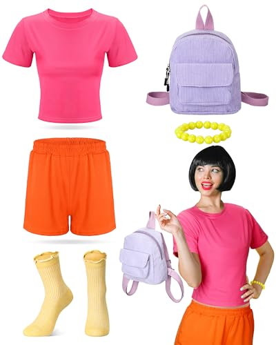 Funnysoft Halloween Cosplay Costume Set for Women Female Traveler Adult Costume for Halloween Cartoon Animated Traveler (X-Large)