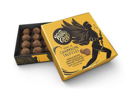 Willie's Cacao - Marc de Champagne Truffles - Luxury Gift Box - 110g x 6 - Artisan Chocolate - 100% Natural