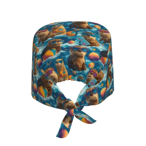 Image of Adjustable Scrub Cap with Sweatband, Breathable Working Hat for Men /Women