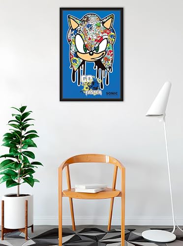 Sonic le hérisson cadre photo grand format pour deco chambre ado et salle de jeux