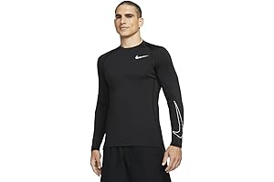 NIKE PRO DRIFIT MEN'S SLIM FIT LONG SLEEVED TOP (BLACK, L)