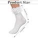Ajcotahm 2 Pairs Solid Womens Ruffle Socks, Breathable Cotton Ankle Sock, Cute Lace Casual Socks, Slouch Athletic Socks for Fashion Ladies Princess Women Girls (Black and White)