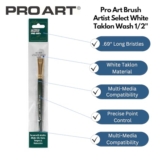 pro art white nylon paintbrush
