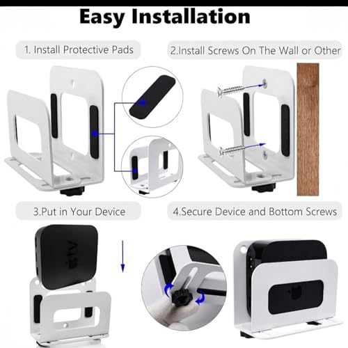 Image of Wall WiFi Router Mount Bracket, Minimalist White Metal Wire Wall WiFi Holder Organizer, Installation, Ideal for Home, Office,Adjustable breadth