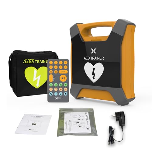 Image of AED Trainer, XFT AED Training Kit CPR Equipment Training Device Automatic External Defibrillator Simulator, AED Trainer Professional for First Aid Trainee Beginner XFT-120GA (Orange Version)