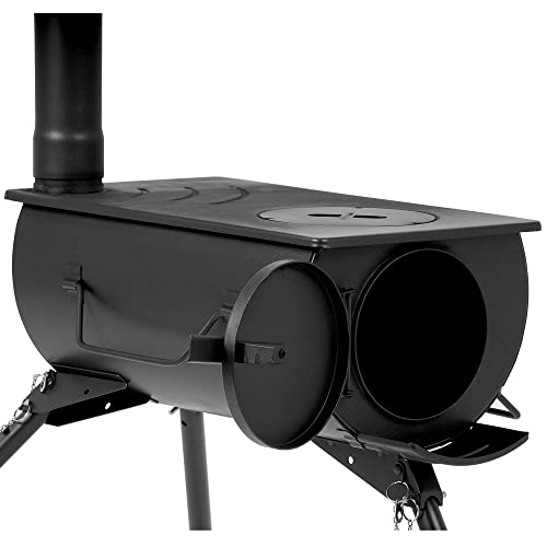 Zeltofen CampFeuer 58 x 86 x 240 cm schwarz tragbar Holzofen