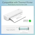 JADENS US Letter Size Quick-Dry Thermal Printer Paper 8.5''x11'', 4 Rolls, Compatible with Gloryang & JADENS PD-A4 Portable Printer