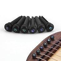 ENHANCED SOUND QUALITY - Crafted from pure ebony, these acoustic guitar bridge pins help produce a warm and balanced tone, reducing harsh treble and enhancing sustain, making them an ideal upgrade for most acoustic guitars including for Martin, Taylo...