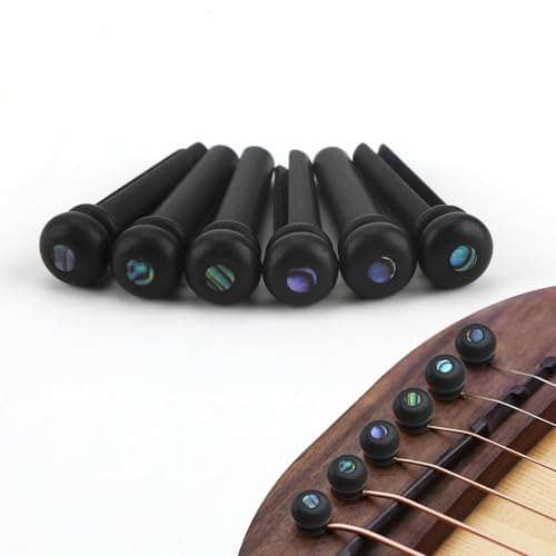1 Set Guitar String End Ebony Bridge Pins Slotted Pure Ebony Tuning Pegs